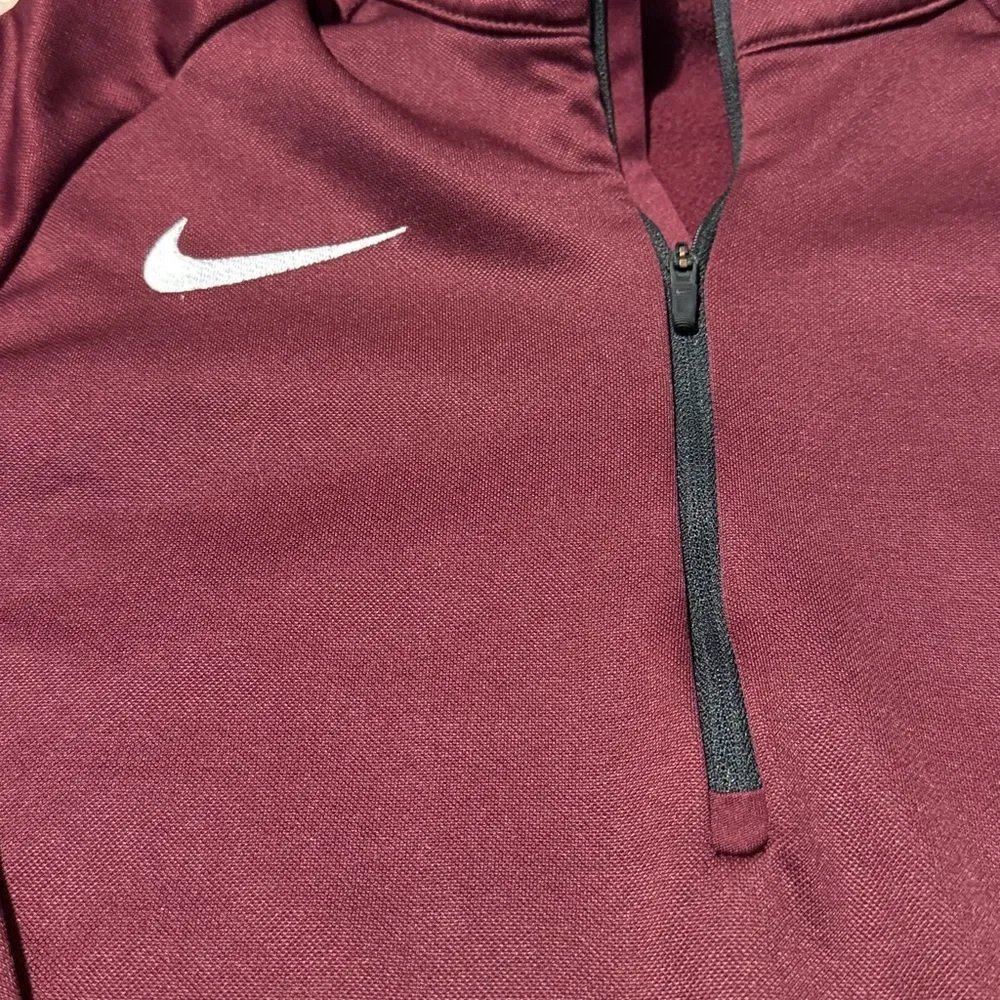 Nike men's maroon quarter zip size small